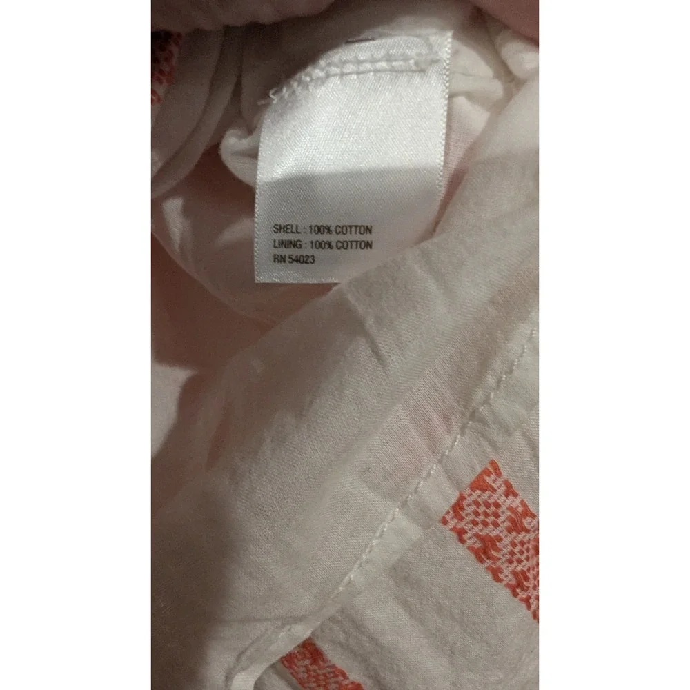 Old Navy Skirt 2 White‎ Red Striped 100% Cotton Coquette Femme Lined Summer